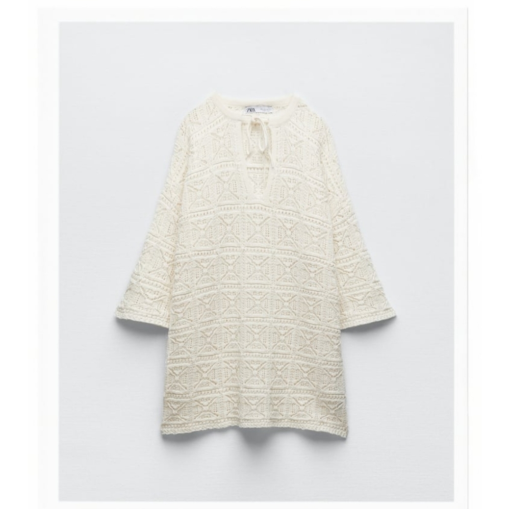Zara pointelle knit tunic
